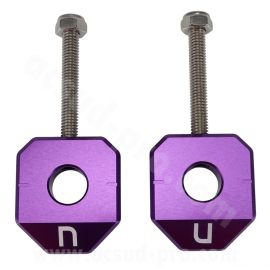 Tendeur de chaîne Carenzi Derbi Senda SMT RCR RX SX violet axe 12 mm
