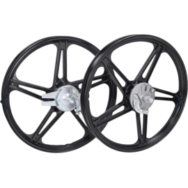 Jeu de jantes 5 rayons complet adaptable 17 Pouces Noir Peugeot 103 SPX