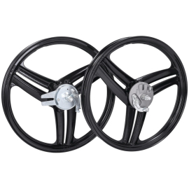 Jeu de jantes 3 rayons complet adaptable 17 Pouces Noir Peugeot 103 SPX