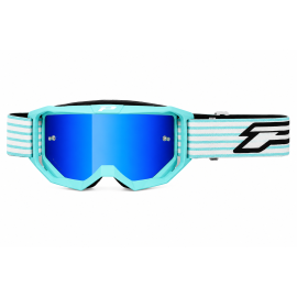 Masque cross Progrip 3300 FL Vision vert d’eau écran miroir bleu