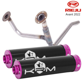 Double sortie KRM noir et rose Rieju MRT avant 2022 pour pot Most et KRM 50 70 80