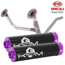 Double sortie KRM noir et violet Rieju MRT avant 2022 pour pot Most et KRM 50 70 80