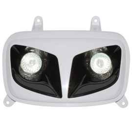 Double Optique MBK Booster YAMAHA Bw's à partir de 2004 - RR8 Blanc / Noir