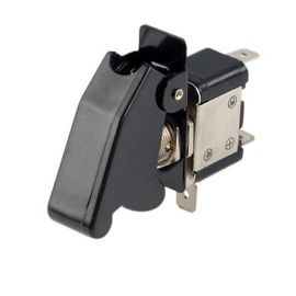 Interrupteur sécurité à Loquet - Noir + Led Rouge