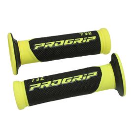 Poignées de Guidon - Progrip 732 Scooter Noir / Jaune fluo