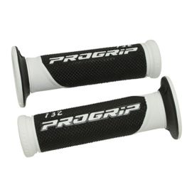 Poignées de Guidon - Progrip 732 Scooter Noir / Blanc Closed end
