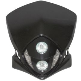 Tête de Fourche / Plaque phare - DUKE à Leds Blanches 2x20w Noir
