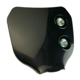 Tête de Fourche / plaque phare / Porte numéro - Enduro Bi Halogène 2x20w 2x20w Noir