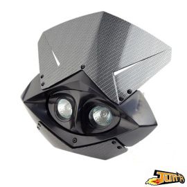 Tête de Fourche / Plaque phare - EVO 2X20w Look Carbone