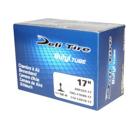 Chambre à Air 17 pouces 3.00x17 à 3.25x17 - DELI Valve Droite TR4