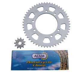 Kit chaîne Derbi Senda DRD Racing 2006 à 2011 Bultaco Lobito Astro - 11 x 53 420 / 102mm 6T AFAM 