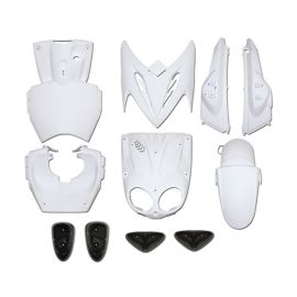 Kit Carénages / Carrosserie MBK Stunt Naked YAMAHA Slider Naked - Blanc Brillant 11 pièces avec Pads