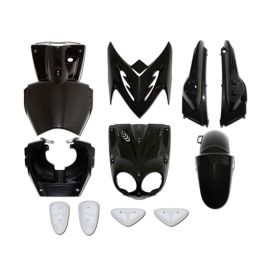 Kit Carénages / Carrosserie MBK Stunt Naked YAMAHA Slider Naked - Noir Brillant 11 pièces avec Pads