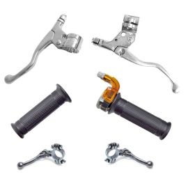 Kit Leviers Frein / Accélérateur - Mini Targa Métal Chromé