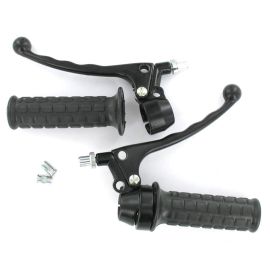 Kit Leviers Frein / Accélérateur - Vintage Levier à Boule Alu Noir