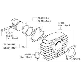 Piston 46mm Honda Camino PX - Polini