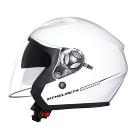 Casque Jet - MT Boulevard SV Double Ecran Blanc Brillant