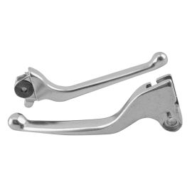 Levier Frein Avant + Arrière MBK Mach-G Yamaha Jog R - Alu Poli / Blanc / Look Carbone