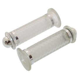 Poignées de Guidon - Dome Transparent Embouts Chrome
