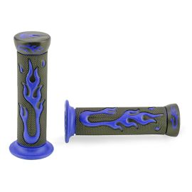 Poignées de Guidon - TNT Gel Flamming Noir / Bleu