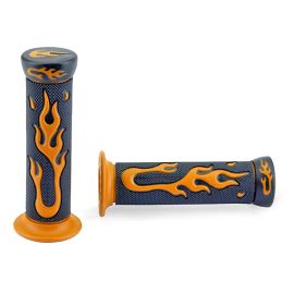 Poignées de Guidon - TNT Gel Flamming Noir / Orange