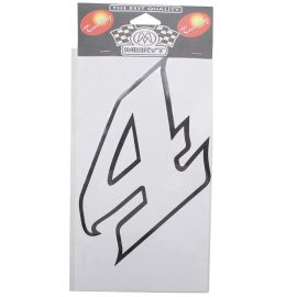 Autocollant / Sticker - MERYT Numéro 4 Blanc 13cm