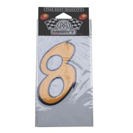 Autocollant / Sticker - MERYT Numéro 8 Jaune 9cm