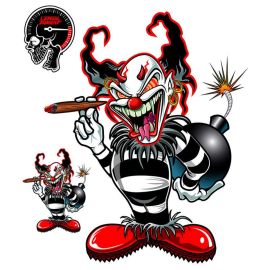 Autocollant / Sticker - LETHAL THREAT Bomb Clown 15 x 20cm