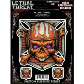 Autocollant / Sticker - LETHAL THREAT Helmet Skull 15 x 20cm