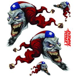 Autocollant / Sticker - LETHAL THREAT Pr Jester Set Lt Rt 15 x 20cm