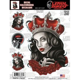 Autocollant / Sticker - LETHAL THREAT Skull Queen 15 x 20cm