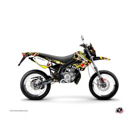 Kit Deco Derbi DRD Xtreme XRace avant 2010 - Kutvek Freegunman Jaune / Rouge