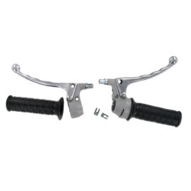 Kit Leviers Frein / Accélérateur - Vintage Levier à Boule Alu Gris