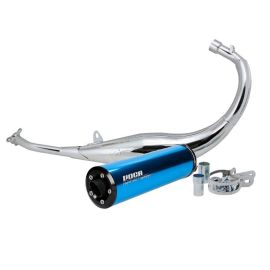 Pot Passage Bas Derbi 50 / 70cc - Chromed Bleu VOCA Racing