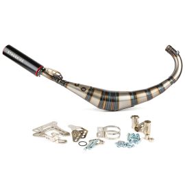 Pot Passage Bas AM6 Derbi Senda 50 / 88cc - Streetrace CNC Noir / Rouge Stage6