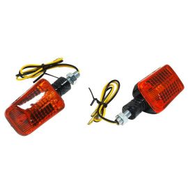 Clignotants Mini Rectangle - Replay Carbone / Orange