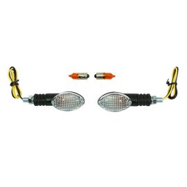 Clignotants Replay - BA9S Universel Mini Ovale Transparent - Blanc