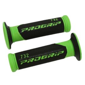Poignées de Guidon - Progrip 732 Scooter Noir / Vert Fluo