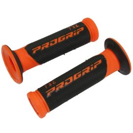 Poignées de Guidon - Progrip 732 Scooter Noir / Orange fluo Closed end