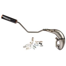 Pot Passage Haut Droit Rieju MRT 50 / 77cc - Streetrace CNC Noir / Orange Stage6