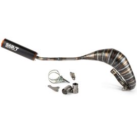 Pot Passage Haut Droit Beta RR 80 / 90cc - CNC Noir / Orange Stage6