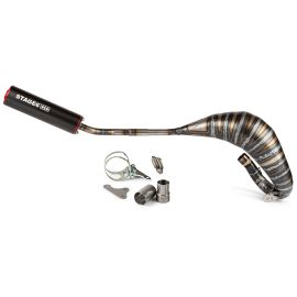 Pot Passage Haut Droit Beta RR 80 / 90cc - CNC Noir / Rouge Stage6