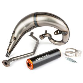 Pot Passage Haut Droit Sherco SE / SM 50 / 77cc - Streetrace CNC Noir / Orange Stage6