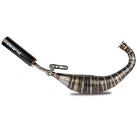 Pot Passage Bas Derbi E3 E4 90 / 100cc - CNC Noir / Orange Stage6 R/T