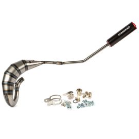 Pot Passage Haut Gauche Derbi Senda E3 E4 70 / 90cc - Streetrace CNC Noir / Rouge Stage6