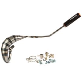 Pot Passage Haut Gauche Derbi Senda E3 E4 70 / 90cc - Streetrace CNC Noir / Orange Stage6