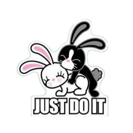 Autocollant / Sticker - LETHAL THREAT Mini Vilain Lapin JUST DO IT 6 x 8cm