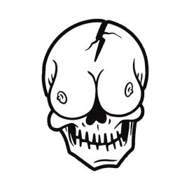 Autocollant / Sticker - LETHAL THREAT Mini Tete De Mort Lolo 6 x 8cm