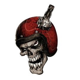 Autocollant / Sticker - LETHAL THREAT Mini Whiskey Biker Skull