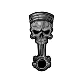Autocollant / Sticker - LETHAL THREAT Mini Skull Piston 6 x 8cm